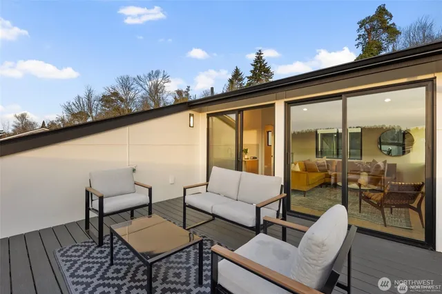 a outdoor living room with furniture