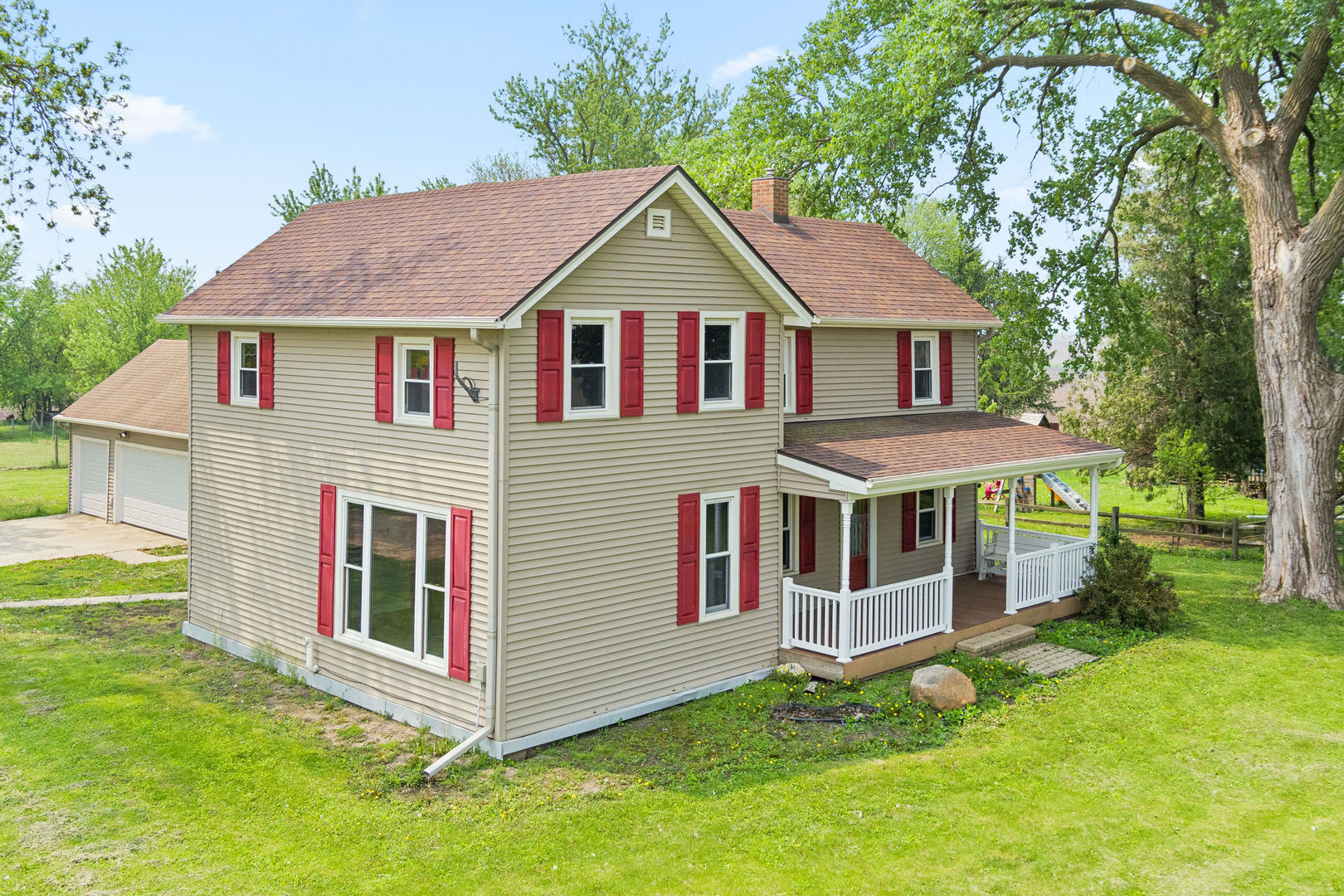 20255 East Welty Road Esmond, IL 60129 - Photo 1 of 1 a aerial view of a house with a yard and deck