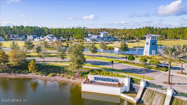 a view of lake from a yard