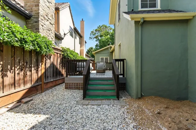 a view of outdoor space with trees all around