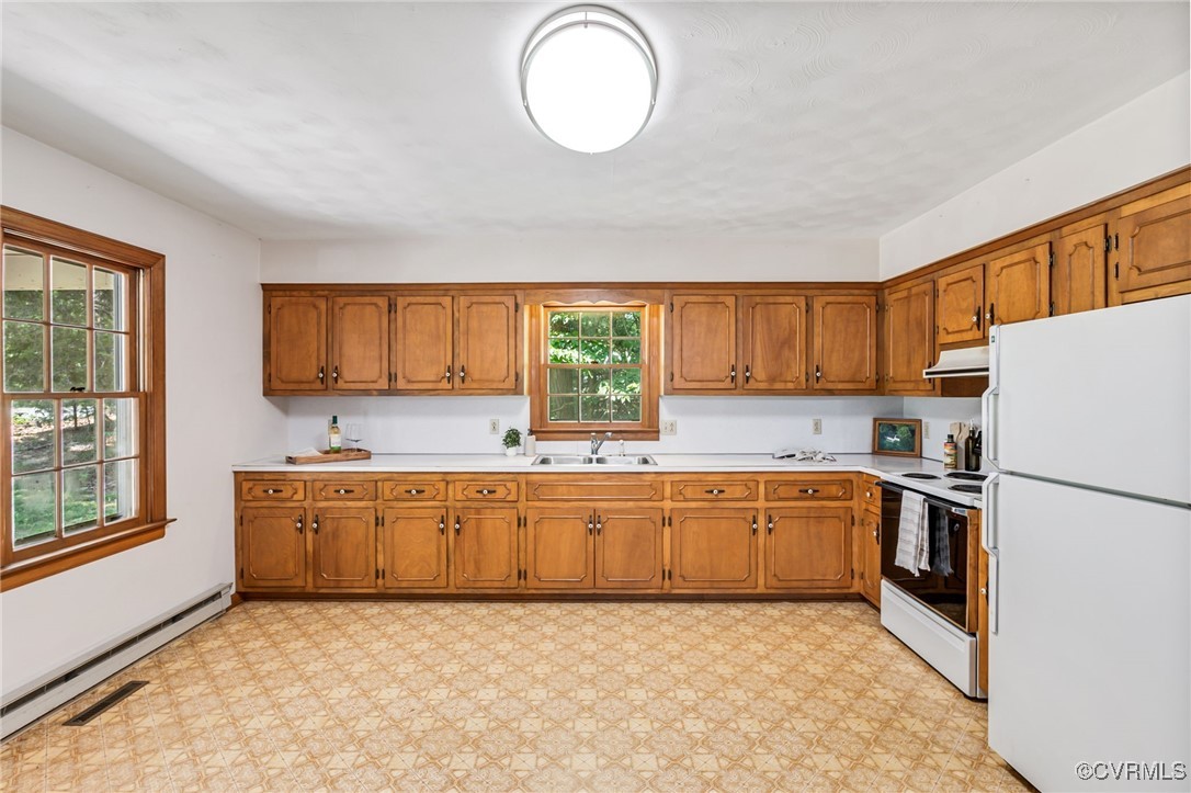2812 Chapel Road New Canton, VA 23123 - Photo 7 of 32 a kitchen with stainless steel appliances granite countertop a stove a sink dishwasher a refrigerator and a stove