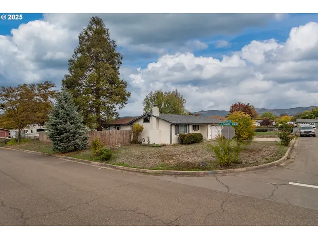 a view of a house with a backyard