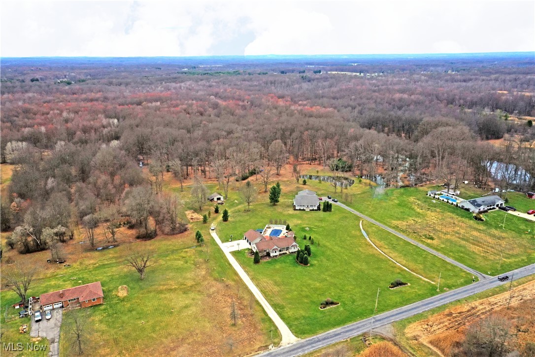 5915 Downs Road Northwest Warren, OH 44481 - Photo 45 of 50 Birds eye view of property with a wooded view and a rural view