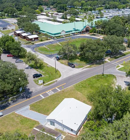 an aerial view of a house
