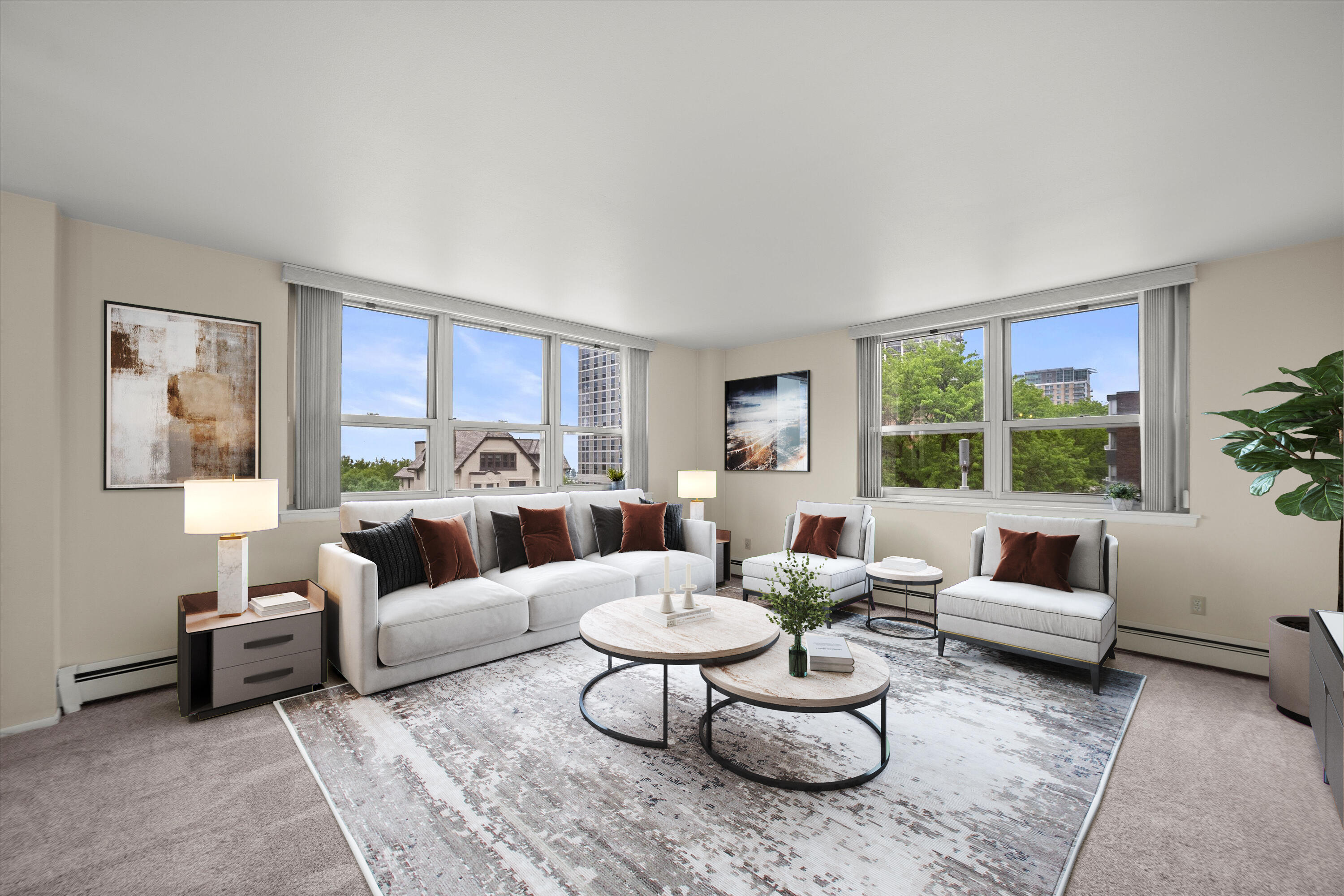 1707 North Prospect Avenue, Unit 4A Milwaukee, WI 53202 - Photo 2 of 20 Virtually Staged - Living Room