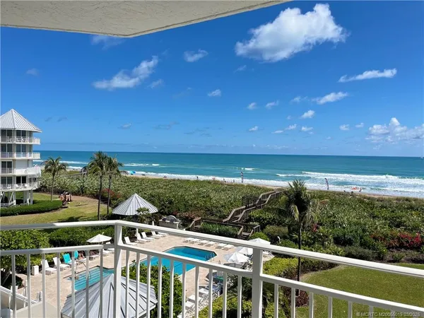 a view of a city from a balcony