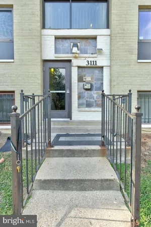 a view of entrance gate of building