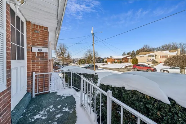 a view of a balcony with an outdoor space