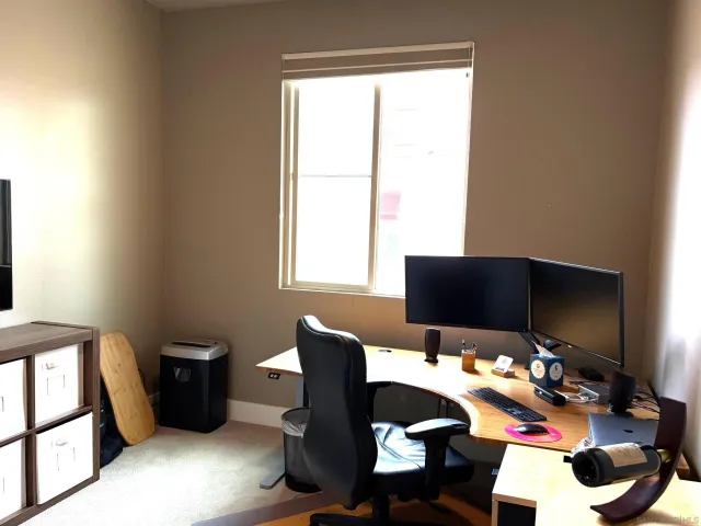 a view of a workspace with a window