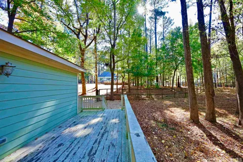 a backyard of a house with lots of green space