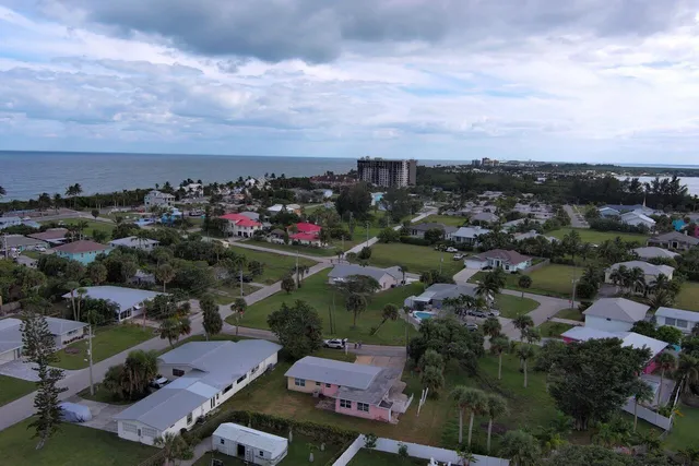 an aerial view of a city