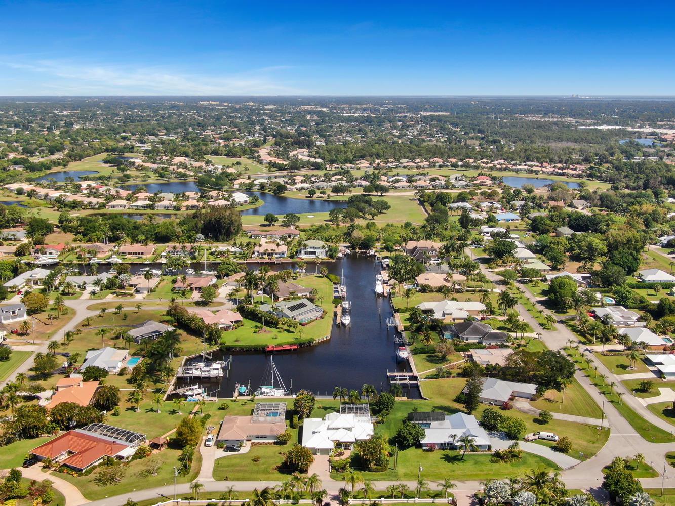 2637 Northwest S Shore Road Stuart, FL 34994 - Photo 44 of 45 Aerial Turning basin