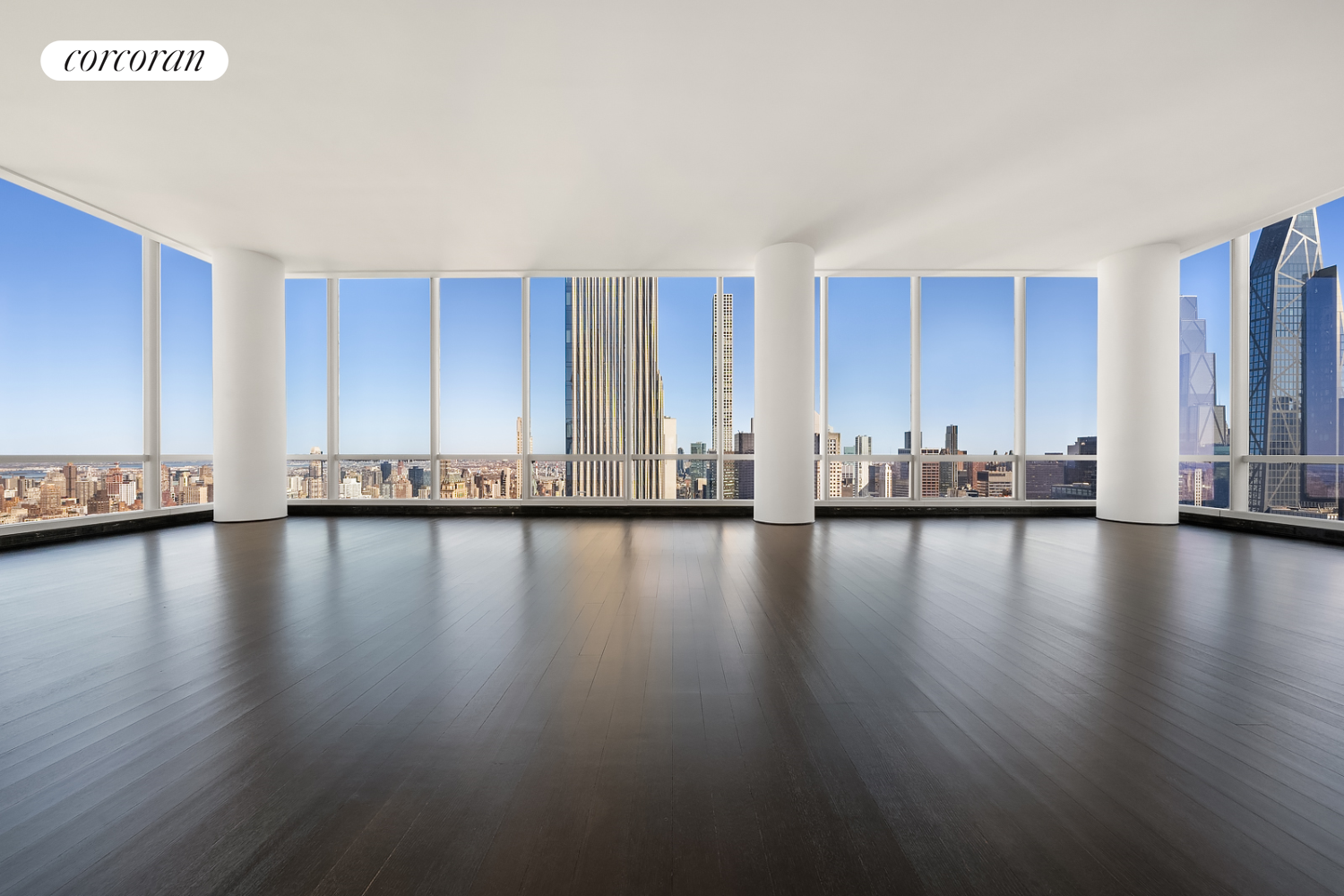 157 West 57th Street, Unit 56C Manhattan, NY 10019 - Photo 2 of 29 a view of a livingroom with wooden floor