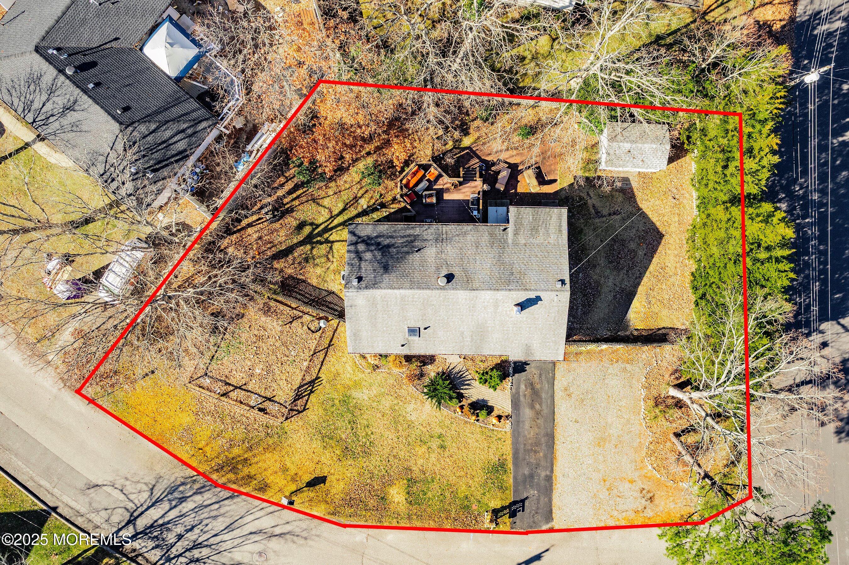 100 Leeward Road Manahawkin, NJ 08050 - Photo 14 of 22 Top Down Aerial with outline