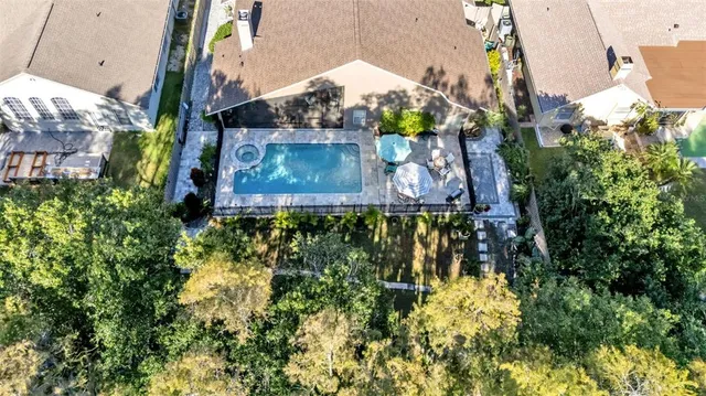 an aerial view of a house