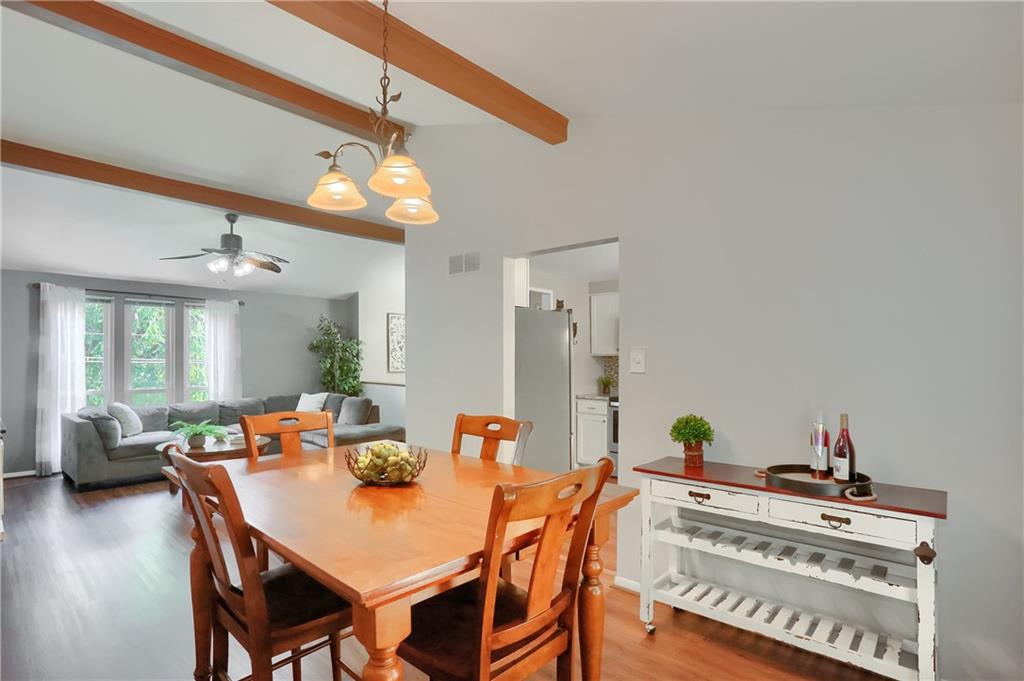 98 Buckhill Road Pittsburgh, PA 15237 - Photo 10 of 33 Dining room with vaulted beamed ceiling