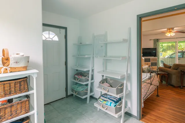 a view of an outdoor space deck and garden