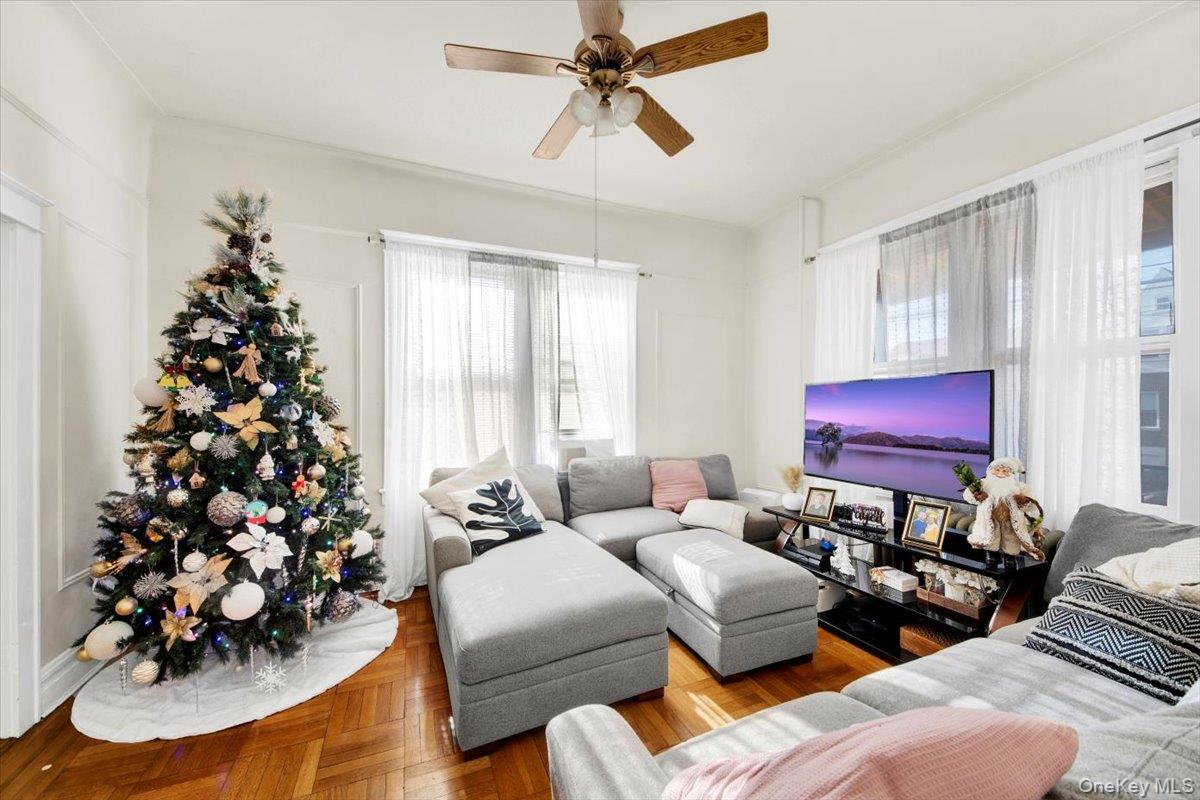 2312 Morgan Avenue Bronx, NY 10469 - Photo 8 of 36 Living area with a ceiling fan