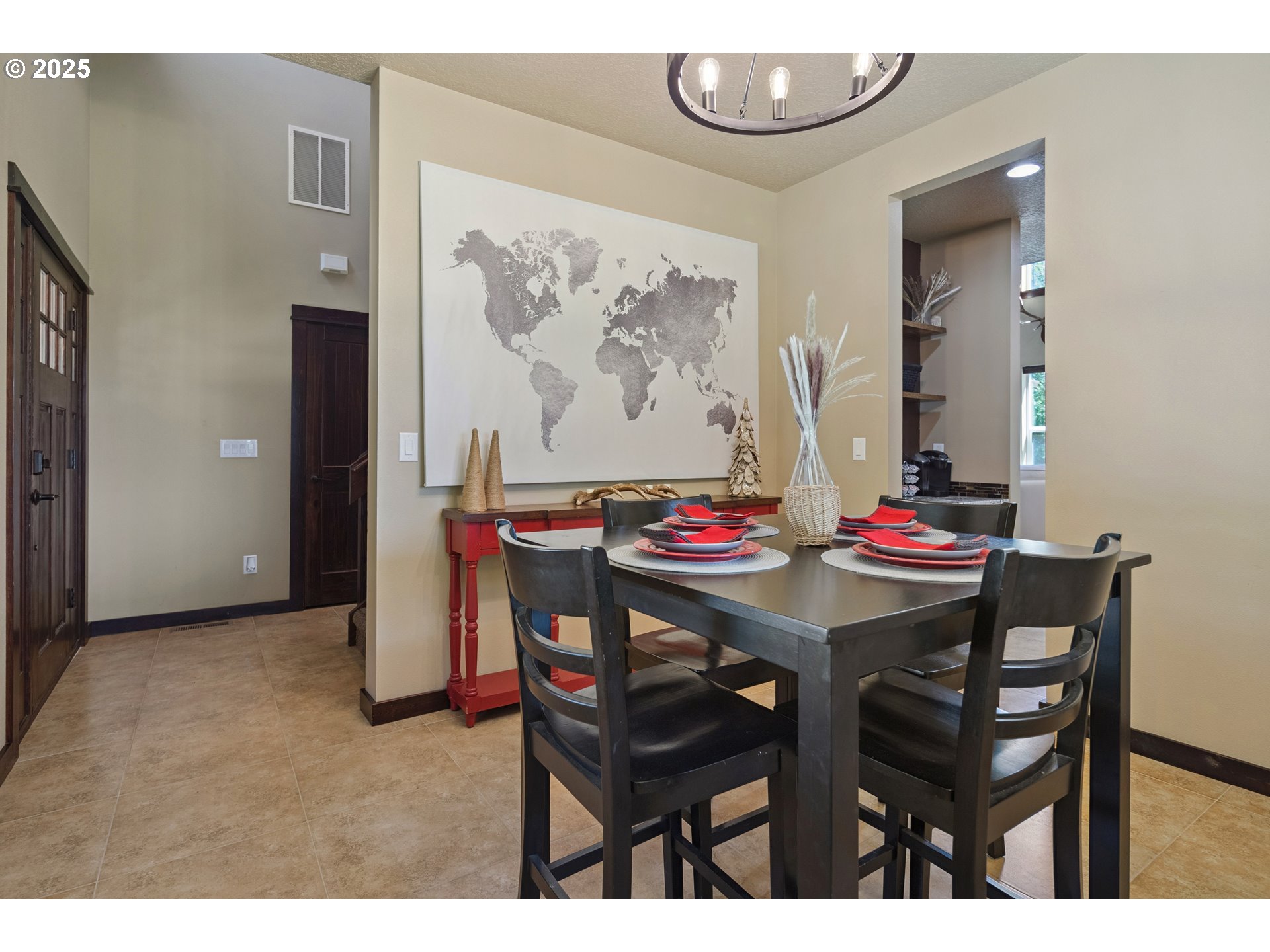 57214 East Marmot Road Sandy, OR 97055 - Photo 20 of 48 a view of a dining room with furniture and chandelier
