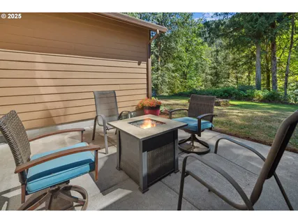 a view of a outdoor seating area