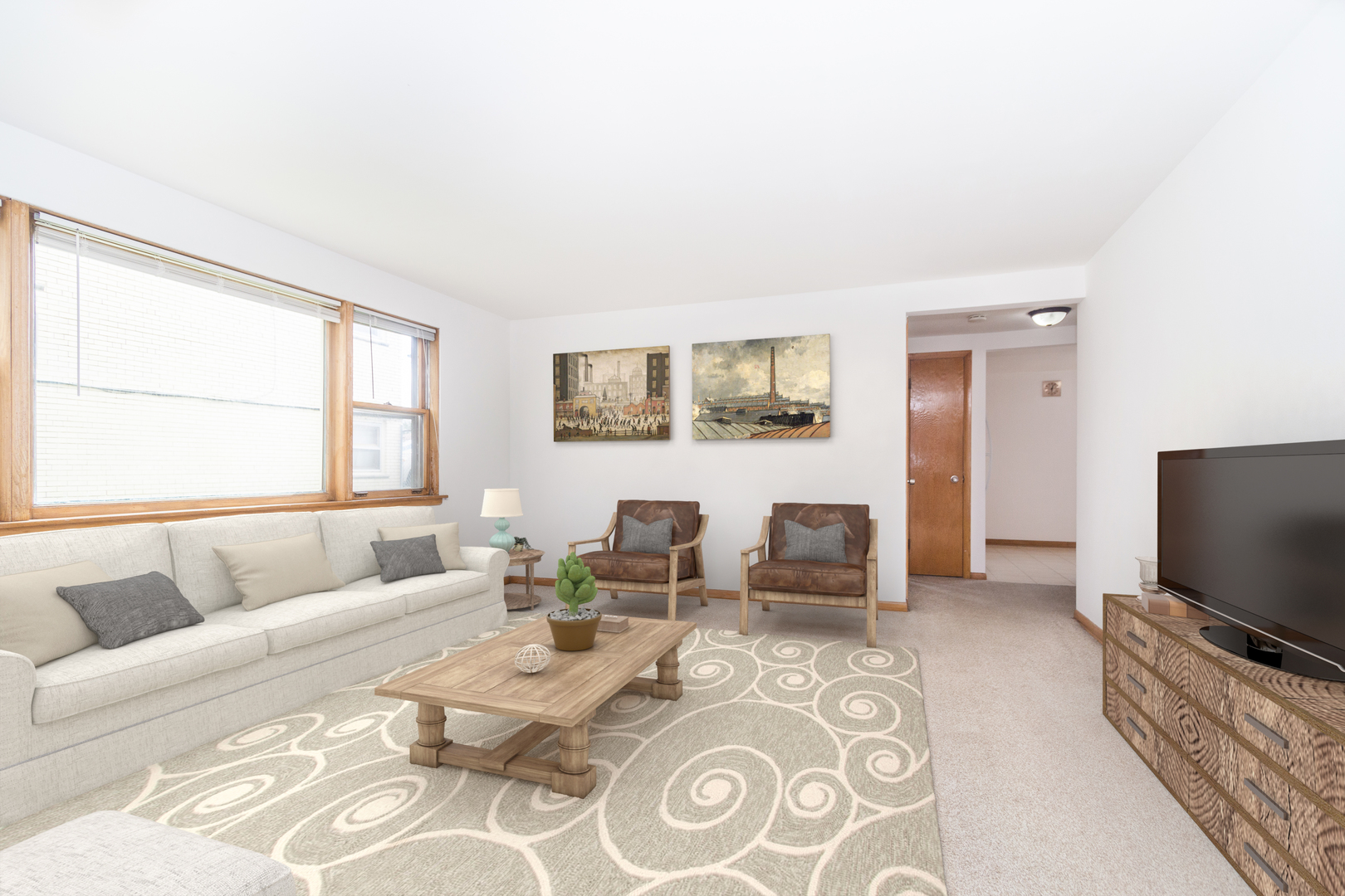 7418 North Harlem Avenue, Unit 2 Chicago, IL 60631 - Photo 2 of 10 a living room with furniture and a flat screen tv