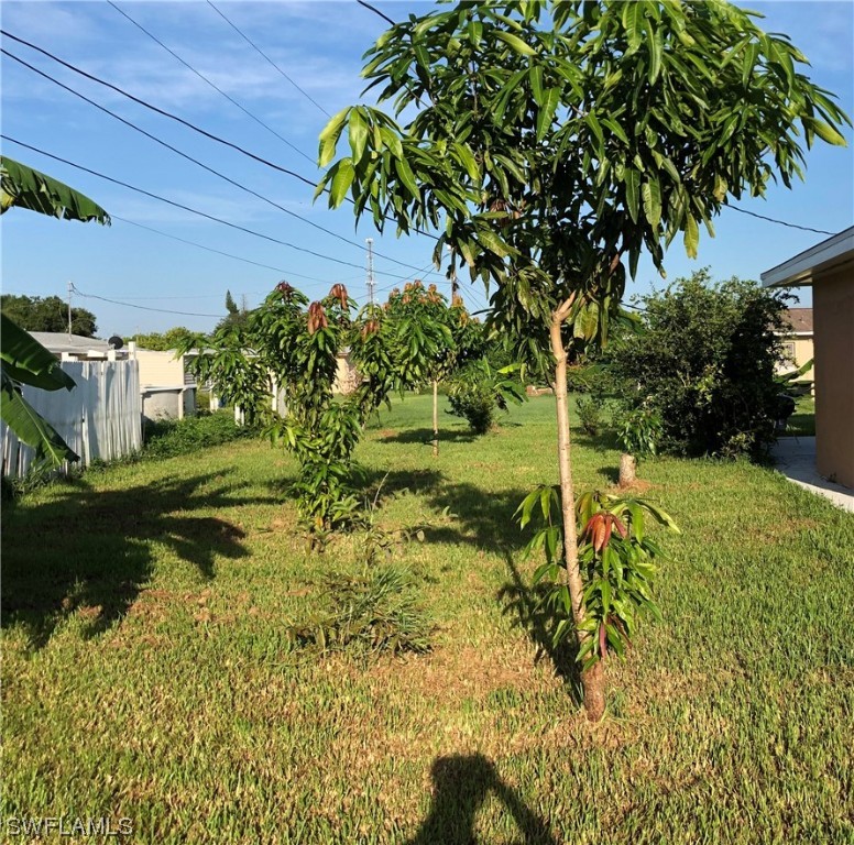 208 Davis Road Lehigh Acres, FL 33936 - Photo 18 of 20 a backyard of a house with a yard and outdoor seating