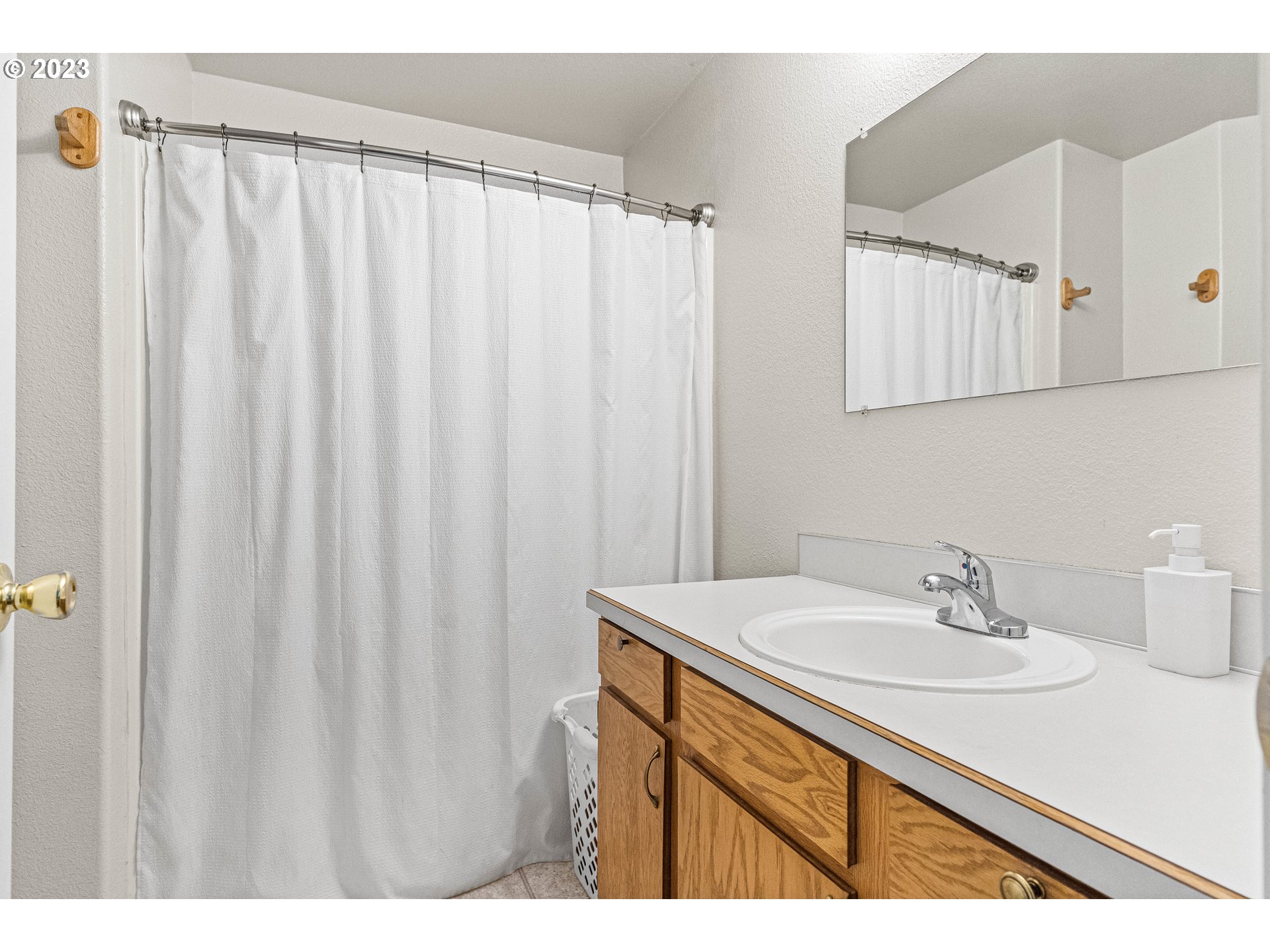 1484 Wiltsey Road Southeast Salem, OR 97306 - Photo 7 of 31 a bathroom with a sink and a mirror