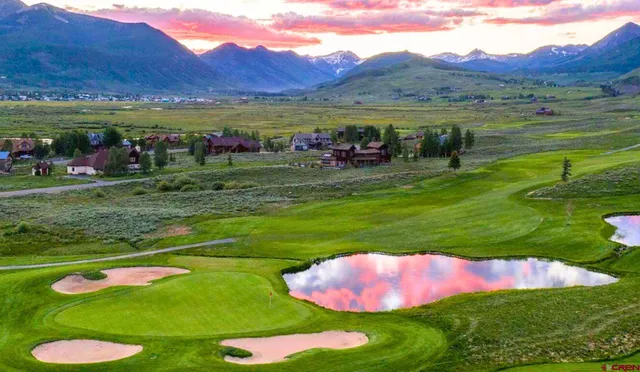 a view of a water with an outdoor space