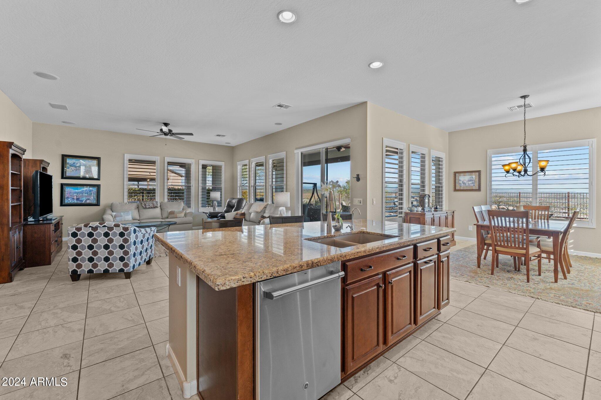3701 Gold Ridge Road Wickenburg, AZ 85390 - Photo 8 of 55 view from kitchen to family room