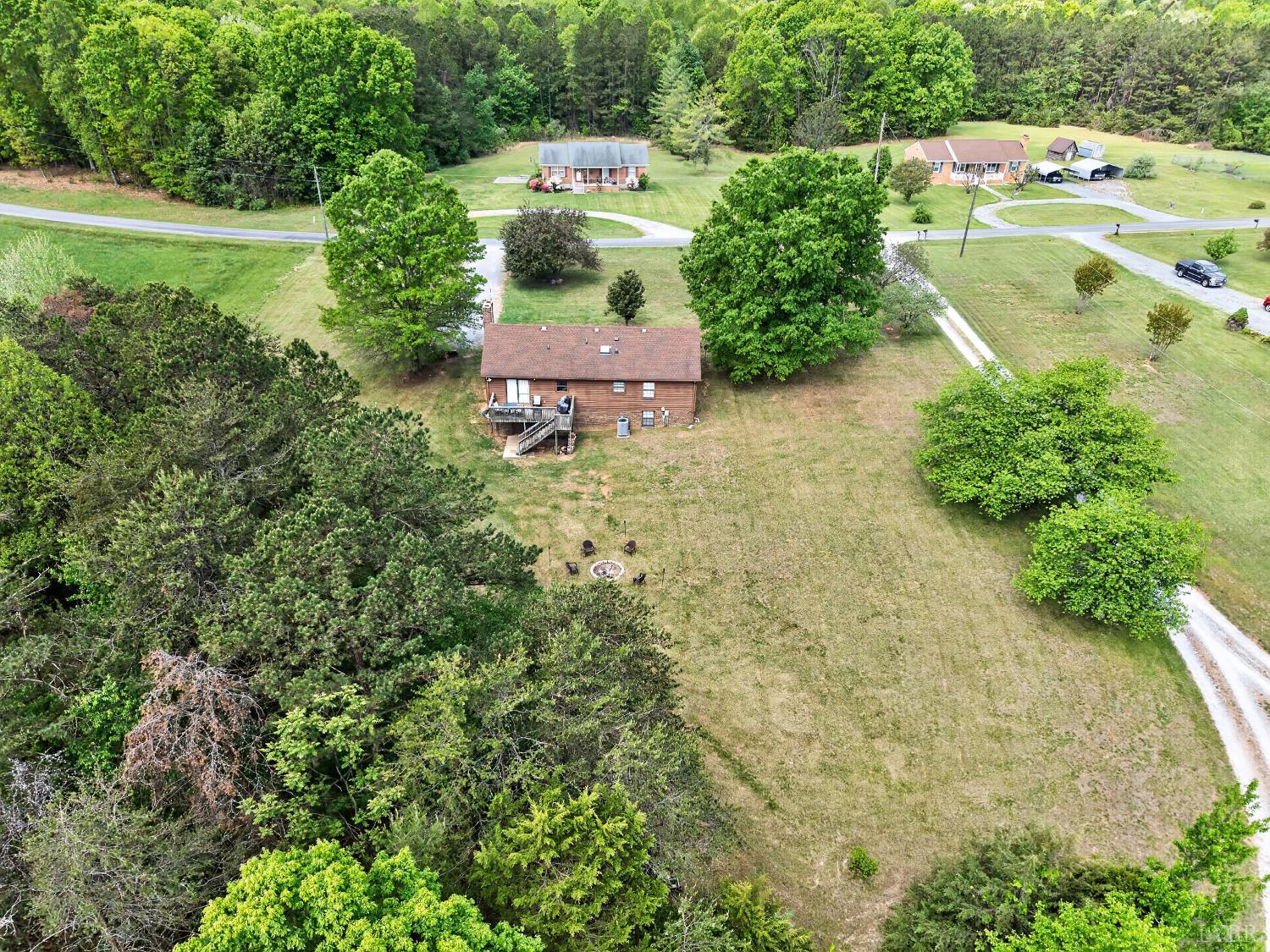 1002 Homeplace Road Rustburg, VA 24588 - Photo 45 of 48 an aerial view of residential house with outdoor space and trees all around
