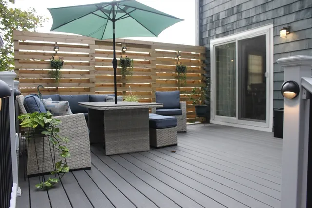 a view of outdoor space with seating space