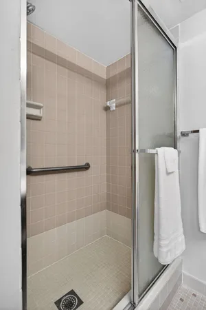 a bathroom with a shower