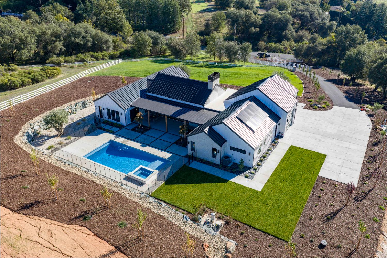 3140 Rattlesnake Road Newcastle, CA 95658 - Photo 69 of 78 an aerial view of a house with garden space pool patio and outdoor seating
