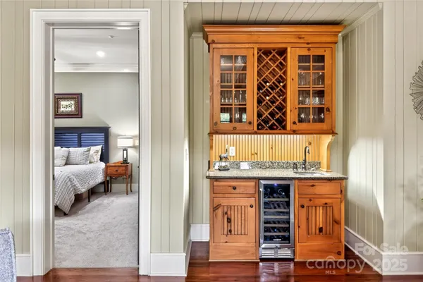 a view of a bedroom and a window