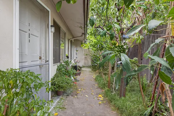 a view of a house with a backyard