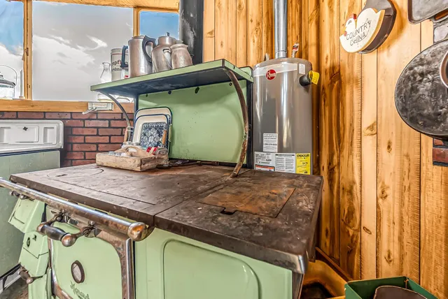 a view of a living room with a large window