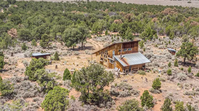 a view of a city with mountains in the background