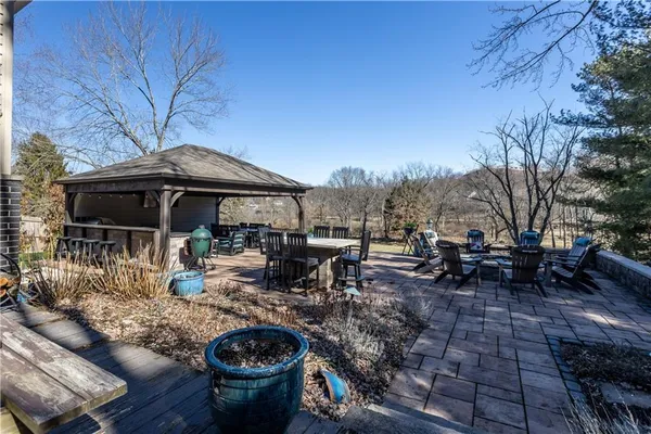 a view of a table and chairs in patio