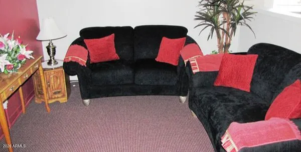 a living room with furniture