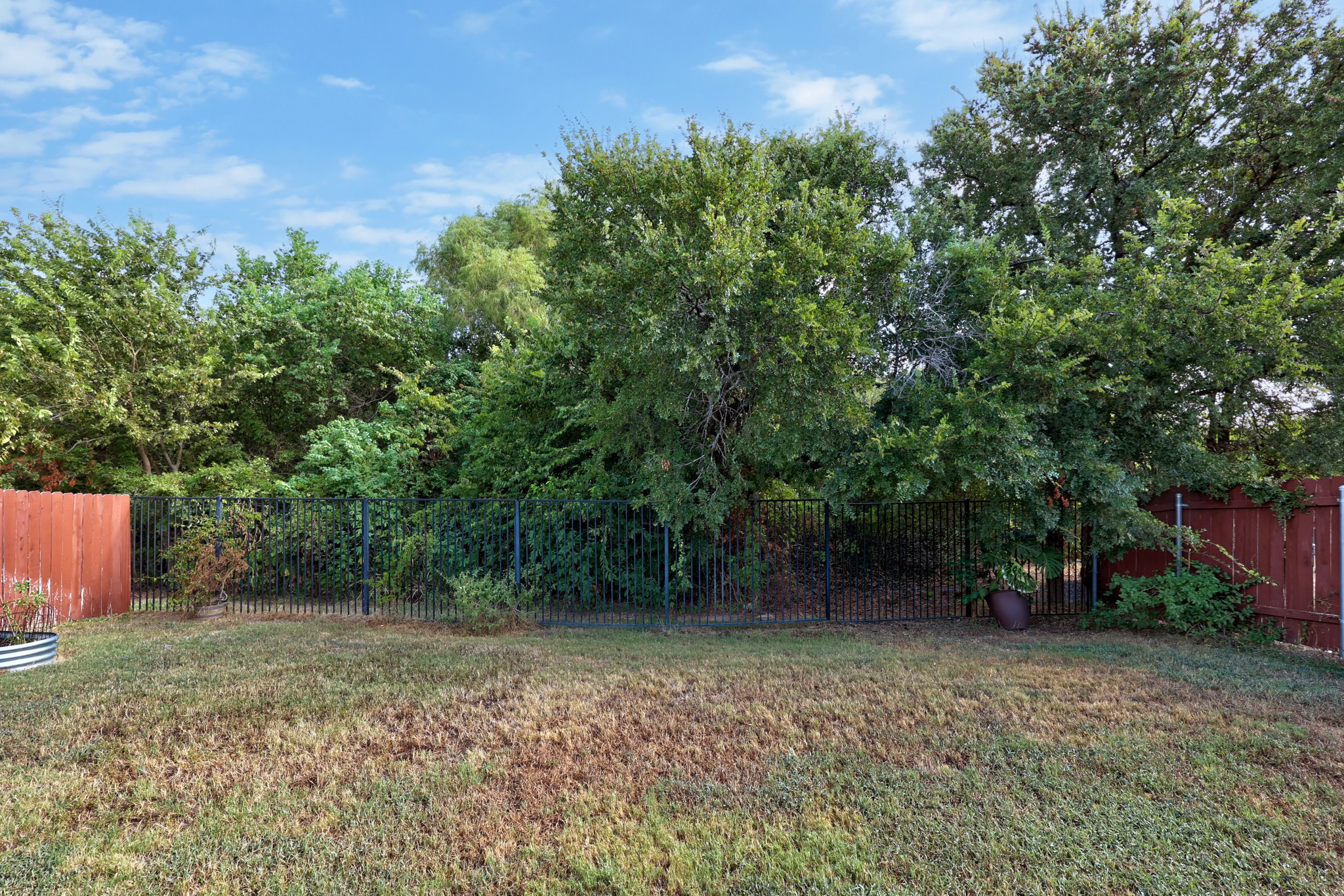 2471 Sunrise Road, Unit 40 Round Rock, TX 78664 - Photo 20 of 22 Mature trees frame the grassy backyard.