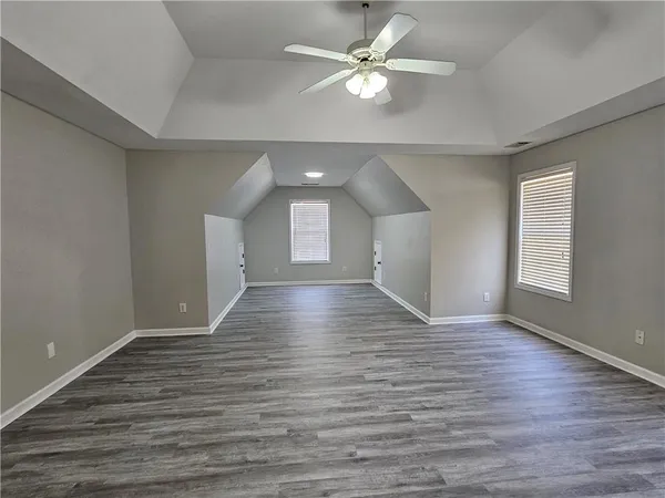 a view of a room with racks on the wall