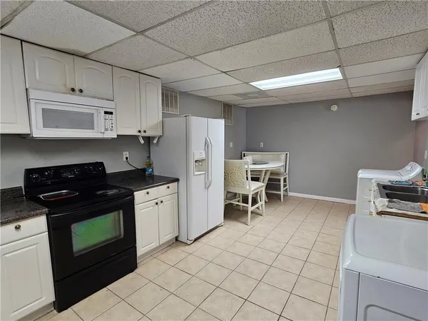 a view of a room with racks on the wall