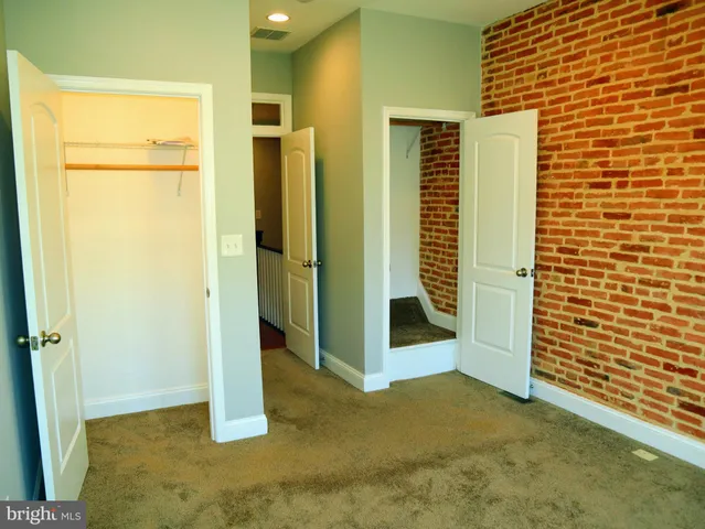a view of a bathroom with a door