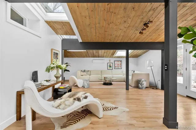 a living room with furniture