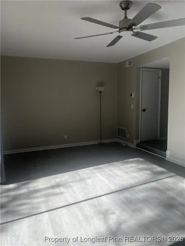 a view of a room with an empty space
