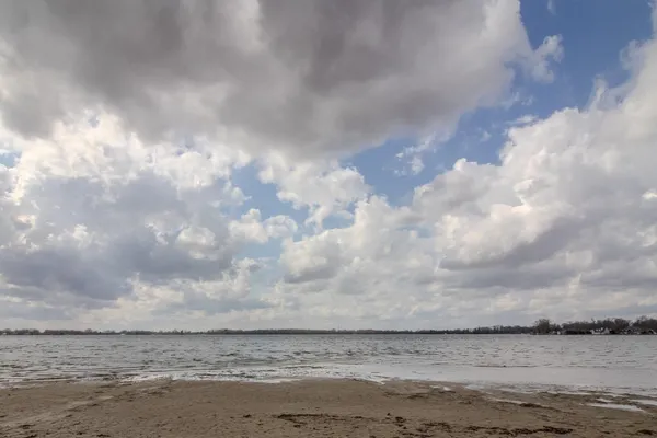 a view of beach and city