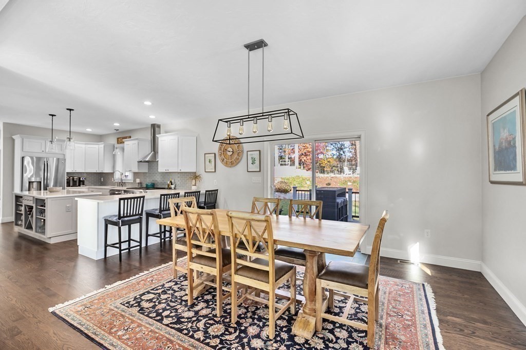 455 Broadway Hanover, MA 02339 - Photo 10 of 26 a view of a dining room with furniture wooden floor and chandelier