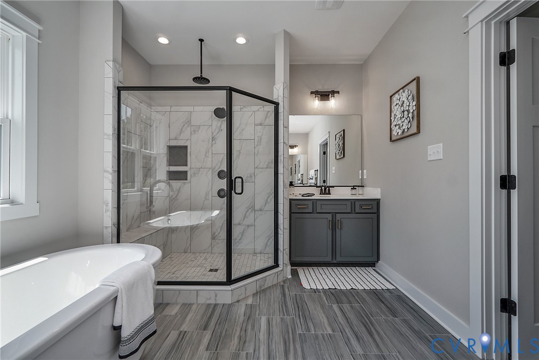 1 Scotchtown Road Beaverdam, VA 23015 - Photo 19 of 29 a bathroom with a sink a toilet and shower