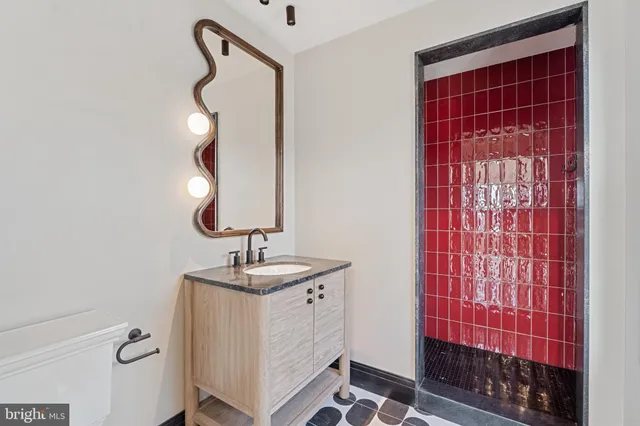 a bathroom with a shower