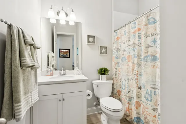 an aerial view of a house with outdoor space